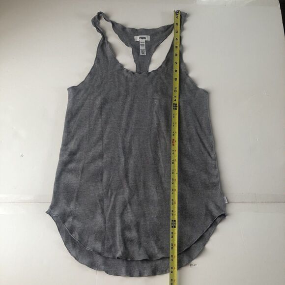 Victoria’s Secret Pink Women’s Sleepwear Waffle Knit Racer Back Tank Gray XS - Picture 6 of 13